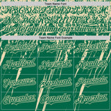 Custom Kelly Green Cream Distressed Scratch Brush Stroke Authentic Baseball Jersey