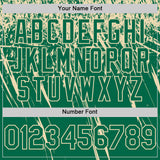 Custom Kelly Green Cream Distressed Scratch Brush Stroke Authentic Baseball Jersey