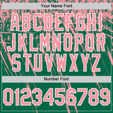 Custom Kelly Green Medium Pink-White Distressed Scratch Brush Stroke Authentic Baseball Jersey