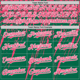 Custom Kelly Green Neon Pink-White Distressed Scratch Brush Stroke Authentic Baseball Jersey