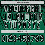 Custom Kelly Green Black-White Distressed Scratch Brush Stroke Authentic Baseball Jersey