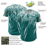 Custom Teal White Distressed Scratch Brush Stroke Authentic Baseball Jersey