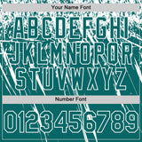 Custom Teal White Distressed Scratch Brush Stroke Authentic Baseball Jersey