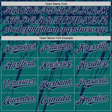 Custom Teal Navy-Gray Distressed Scratch Brush Stroke Authentic Baseball Jersey