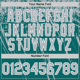 Custom Teal Gray-White Distressed Scratch Brush Stroke Authentic Baseball Jersey