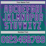 Custom Teal Purple-White Distressed Scratch Brush Stroke Authentic Baseball Jersey