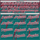 Custom Teal Crimson-White Distressed Scratch Brush Stroke Authentic Baseball Jersey