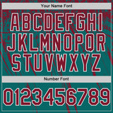 Custom Teal Crimson-White Distressed Scratch Brush Stroke Authentic Baseball Jersey