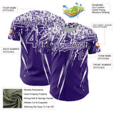 Custom Purple White Distressed Scratch Brush Stroke Authentic Baseball Jersey