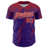 Custom Purple Red-White Distressed Scratch Brush Stroke Authentic Baseball Jersey