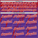 Custom Purple Red-White Distressed Scratch Brush Stroke Authentic Baseball Jersey