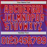 Custom Purple Red-White Distressed Scratch Brush Stroke Authentic Baseball Jersey