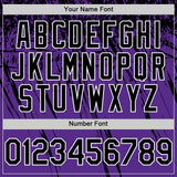Custom Purple Black-White Distressed Scratch Brush Stroke Authentic Baseball Jersey