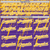 Custom Purple Gold-White Distressed Scratch Brush Stroke Authentic Baseball Jersey