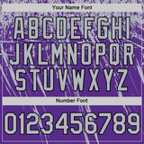 Custom Purple Gray-Black Distressed Scratch Brush Stroke Authentic Baseball Jersey