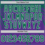 Custom Purple Kelly Green-White Distressed Scratch Brush Stroke Authentic Baseball Jersey