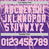 Custom Purple Light Pink-White Distressed Scratch Brush Stroke Authentic Baseball Jersey