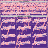 Custom Purple Medium Pink-White Distressed Scratch Brush Stroke Authentic Baseball Jersey