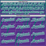 Custom Purple Teal-White Distressed Scratch Brush Stroke Authentic Baseball Jersey