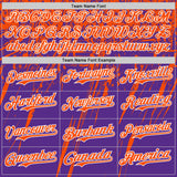 Custom Purple Orange-White Distressed Scratch Brush Stroke Authentic Baseball Jersey