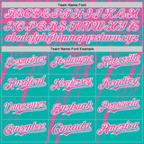 Custom Aqua Pink-White Distressed Scratch Brush Stroke Authentic Baseball Jersey