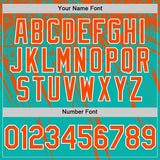 Custom Aqua Orange-White Distressed Scratch Brush Stroke Authentic Baseball Jersey