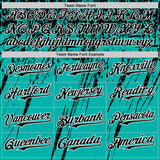 Custom Aqua Black-White Distressed Scratch Brush Stroke Authentic Baseball Jersey