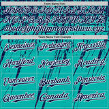 Custom Aqua Navy-White Distressed Scratch Brush Stroke Authentic Baseball Jersey