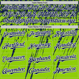 Custom Neon Green Navy-White Distressed Scratch Brush Stroke Authentic Baseball Jersey