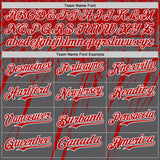 Custom Steel Gray Red-White Distressed Scratch Brush Stroke Authentic Baseball Jersey