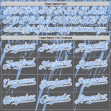 Custom Steel Gray Light Blue-White Distressed Scratch Brush Stroke Authentic Baseball Jersey