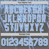 Custom Steel Gray Light Blue-White Distressed Scratch Brush Stroke Authentic Baseball Jersey