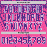 Custom Pink Purple-White Distressed Scratch Brush Stroke Authentic Baseball Jersey