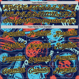Custom Navy Gold 3D Pattern Design Alien UFO Space Authentic Baseball Jersey