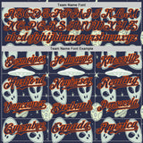 Custom Navy Orange 3D Pattern Design Alien UFO Space Authentic Baseball Jersey