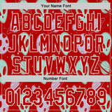Custom Red White 3D Pattern Design Alien UFO Space Authentic Baseball Jersey