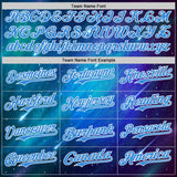 Custom Blue Electric Blue-White 3D Pattern Design Alien UFO Space Galaxy Authentic Baseball Jersey