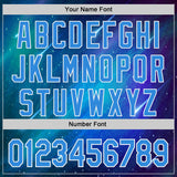 Custom Blue Electric Blue-White 3D Pattern Design Alien UFO Space Galaxy Authentic Baseball Jersey
