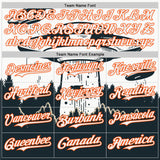 Custom White Orange-Black 3D Pattern Design UFO Alien Abduction Authentic Baseball Jersey