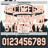 Custom White Orange-Black 3D Pattern Design UFO Alien Abduction Authentic Baseball Jersey