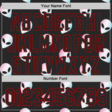 Custom Black Red 3D Pattern Design Cartoon Alien Authentic Baseball Jersey