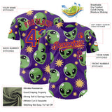 Custom Purple Green-Orange 3D Pattern Design Cartoon Alien Authentic Baseball Jersey
