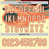 Custom Orange Cream-Red 3D Pattern Design Alien Spaceship Fleet UFO Galaxy Authentic Baseball Jersey