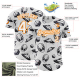 Custom White Bay Orange 3D Pattern Design Alien UFO Authentic Baseball Jersey