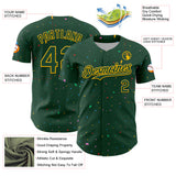 Custom Green Gold 3D Pattern Design Confetti Colorful Speckle Authentic Baseball Jersey