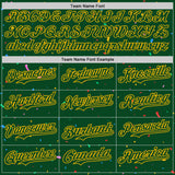 Custom Green Gold 3D Pattern Design Confetti Colorful Speckle Authentic Baseball Jersey