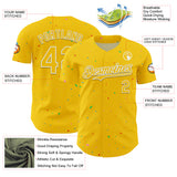 Custom Yellow White 3D Pattern Design Confetti Colorful Speckle Authentic Baseball Jersey