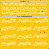 Custom Yellow White 3D Pattern Design Confetti Colorful Speckle Authentic Baseball Jersey