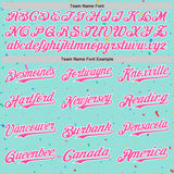 Custom Ice Blue Pink-White 3D Pattern Design Confetti Colorful Speckle Authentic Baseball Jersey