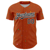 Custom Texas Orange Black-White 3D Pattern Design Confetti Colorful Speckle Authentic Baseball Jersey